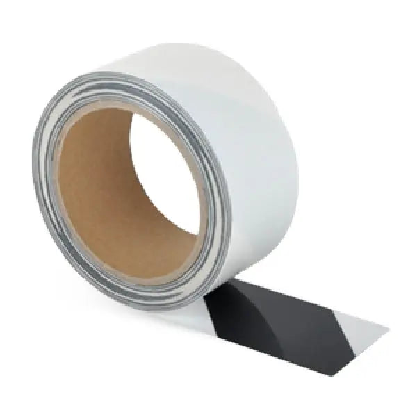 Vloermarkeringstape zwart/wit verwijderbaar 50mm x 15mtr - Reflexfolie