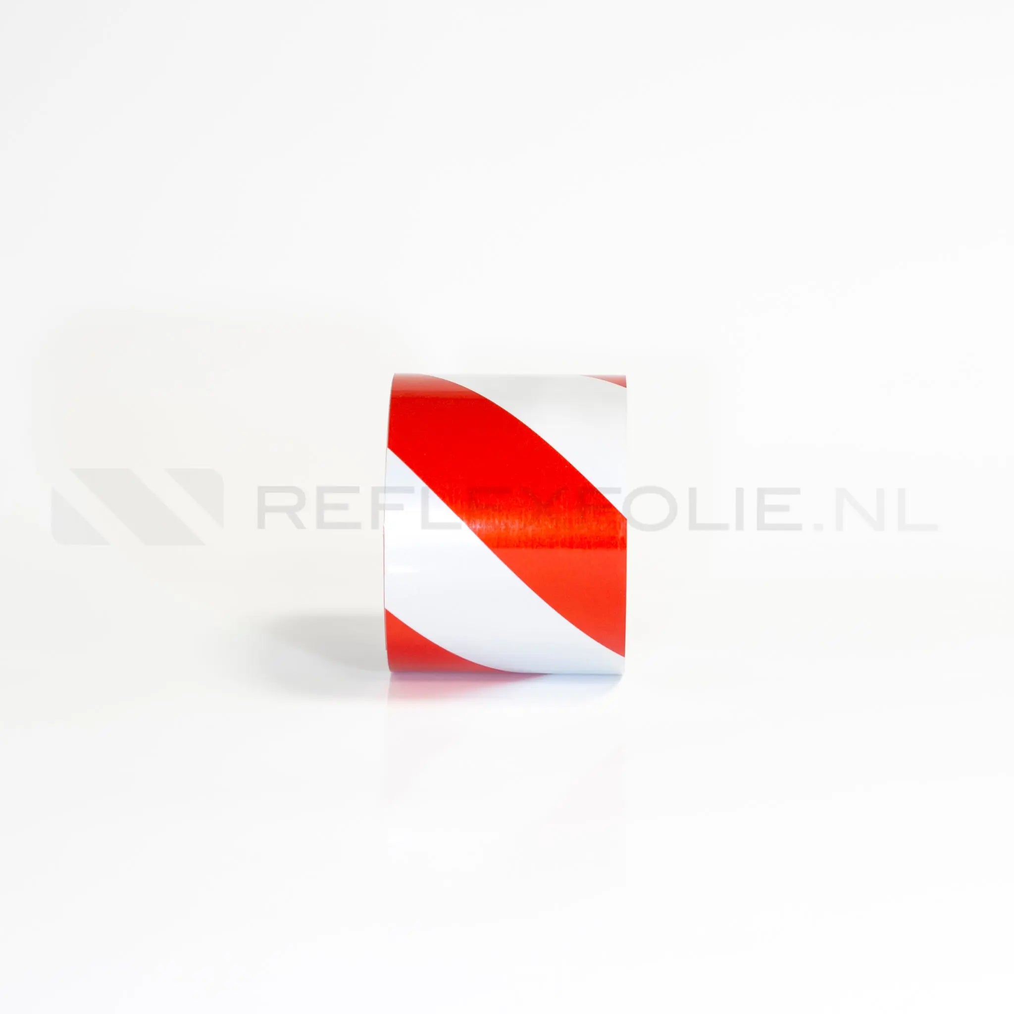 Markeringsband rood/wit rechtswijzend 100 mm x 22,5 meter - Reflexfolie