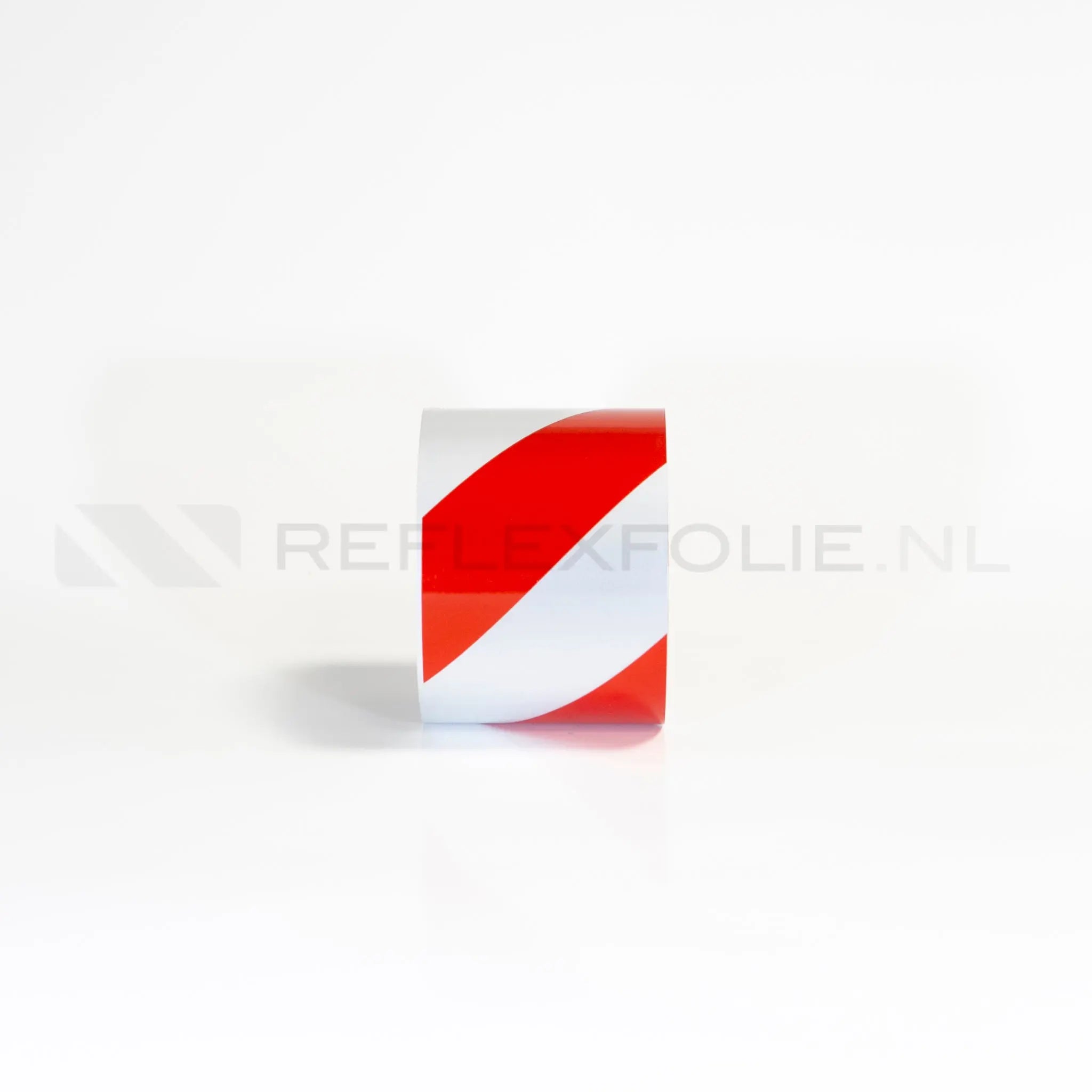 Markeringsband rood/wit linkswijzend 100 mm per meter - Reflexfolie
