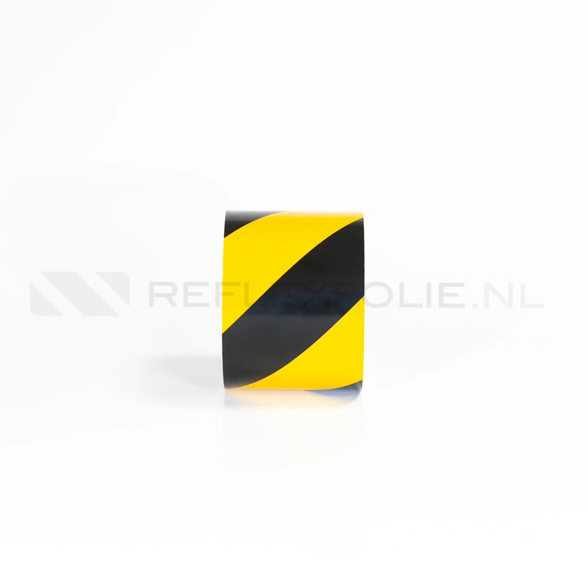 Markeringsband geel/zwart linkswijzend 100 mm per meter - Reflexfolie